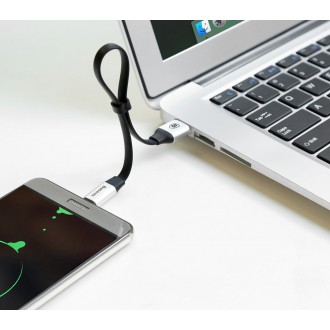 Baseus Nimble plochý kabel USB / USB-C kabel s držákem 2A 0,23M černý (CATMBJ-01)