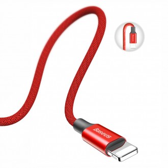 Textilní opletený kabel Baseus Yiven USB / Lightning 1,8M červený (CALYW-A09)