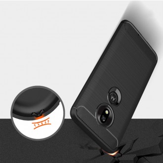 Carbon Case Flexible Cover pro Motorola Moto G7 Play black