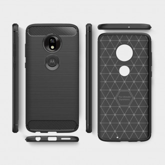 Carbon Case Flexible Cover pro Motorola Moto G7 Play black