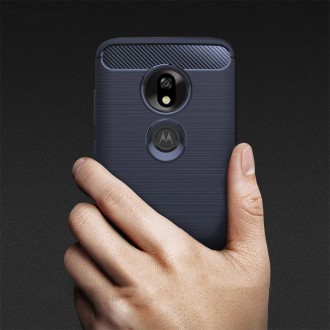 Flexibilní kryt Carbon Case pro Motorola Moto G7 Play modrý