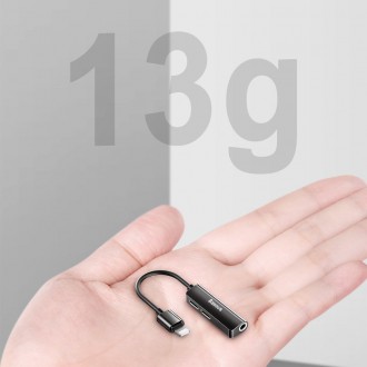 Baseus Audio Converter L52 adaptér z Lightning na 2x Lightning + mini jack 3,5 mm černý (CALL52-01)