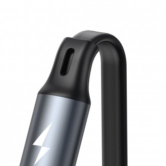 Zatahovací kabel Baseus Fabric 3v1 USB - Micro USB / Lightning / USB-C 3,5A 35 cm - 120 cm šedý (CAMLT-BYG1)