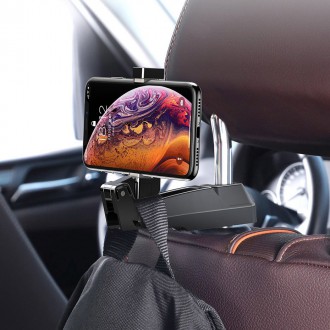 Baseus držák do auta na zadní sedadlo držák do auta držák telefonu 4,0’’-6,5’’ pro opěrku hlavy černý (SUHZ-A01)
