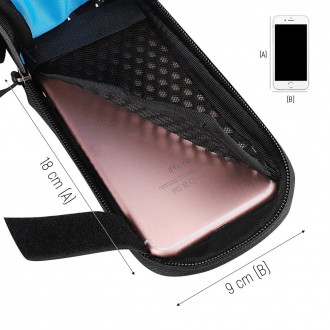 Wozinsky taška na rám na kolo + odnímatelné pouzdro na telefon do 6,5" 1,5l černé (WBB7BK)