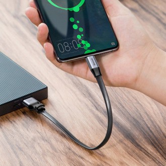 Baseus Jednoduchý plochý kabel USB kabel / USB Type C SuperCharge 5A 40W Quick Charge 3.0 QC 3.0 23cm šedý (CATMBJ-BG1)