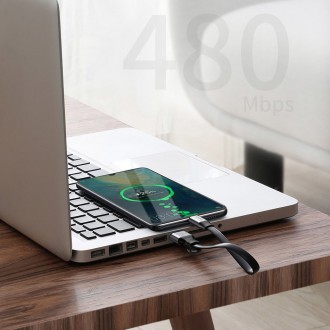 Baseus Jednoduchý plochý kabel USB kabel / USB Type C SuperCharge 5A 40W Quick Charge 3.0 QC 3.0 23cm šedý (CATMBJ-BG1)