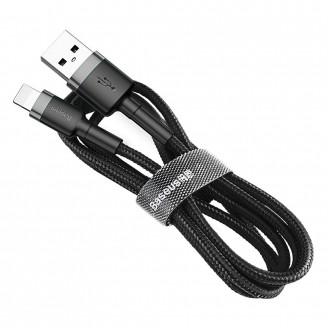 Baseus Cafule Cable odolný nylonový kabel USB / Lightning QC3.0 2A 3M černo-šedý (CALKLF-RG1)