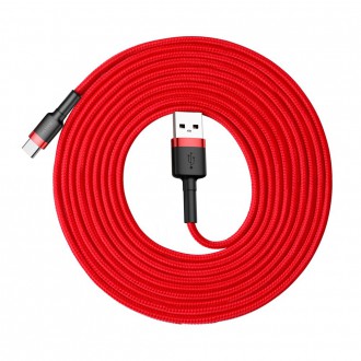 Baseus Cafule Cable odolný nylonový kabel USB / USB-C QC3.0 2A 3M červený (CATKLF-U09)