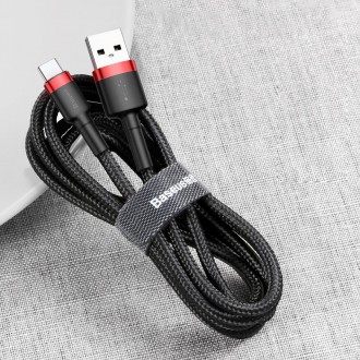 Baseus Cafule Cable odolný nylonový kabel USB / USB-C QC3.0 2A 3M červený (CATKLF-U09)