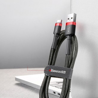 Baseus Cafule Cable odolný nylonový kabel USB / USB-C QC3.0 2A 3M červený (CATKLF-U09)