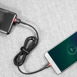 Baseus Cafule Cable odolný nylonový kabel USB / micro USB 2A 3M černo-červený (CAMKLF-H91)