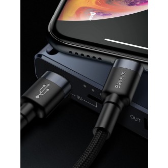 Baseus Cafule Cable odolný nylonový kabel USB Type C PD / Lightning 18W QC3.0 1m černo-šedý (CATLKLF-G1)