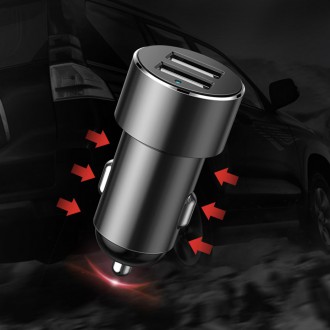 Rozbočovač nabíječky do auta Baseus 2x USB 3.1A 17W + 2x zásuvka do zapalovače cigaret 80W černá (CRDYQ-01)