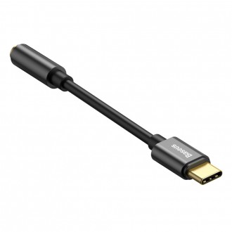 Baseus L54 adaptér pro sluchátka z USB-C na audio jack 3,5 mm DAC 24 bit 48 KHz černá (CATL54-01)