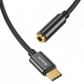 Baseus L54 adaptér pro sluchátka z USB-C na audio jack 3,5 mm DAC 24 bit 48 KHz černá (CATL54-01)