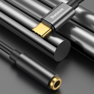 Baseus L54 adaptér pro sluchátka z USB-C na audio jack 3,5 mm DAC 24 bit 48 KHz černá (CATL54-01)