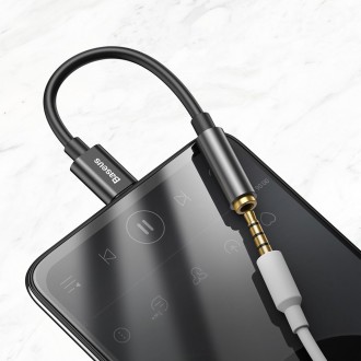 Baseus L54 adaptér pro sluchátka z USB-C na audio jack 3,5 mm DAC 24 bit 48 KHz černá (CATL54-01)