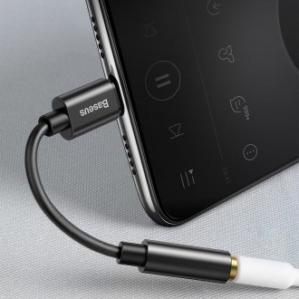 Baseus L54 adaptér pro sluchátka z USB-C na audio jack 3,5 mm DAC 24 bit 48 KHz černá (CATL54-01)