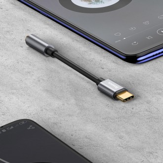 Baseus L54 adaptér pro sluchátka z USB-C na audio jack 3,5 mm DAC 24 bit 48 KHz černá (CATL54-01)