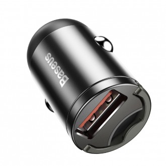 Baseus Tiny Star mini chytrá USB nabíječka do auta 30W Quick Charge 3.0 šedá (VCHX-A0G)