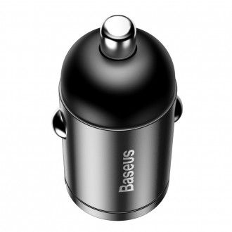 Baseus Tiny Star mini chytrá USB nabíječka do auta 30W Quick Charge 3.0 šedá (VCHX-A0G)