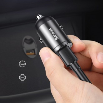 Baseus Tiny Star mini chytrá USB nabíječka do auta 30W Quick Charge 3.0 šedá (VCHX-A0G)