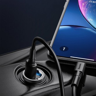 Baseus Tiny Star mini chytrá USB nabíječka do auta 30W Quick Charge 3.0 šedá (VCHX-A0G)