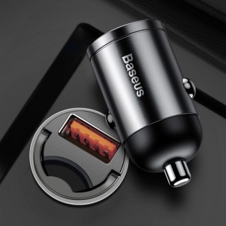 Baseus Tiny Star mini chytrá USB nabíječka do auta 30W Quick Charge 3.0 šedá (VCHX-A0G)