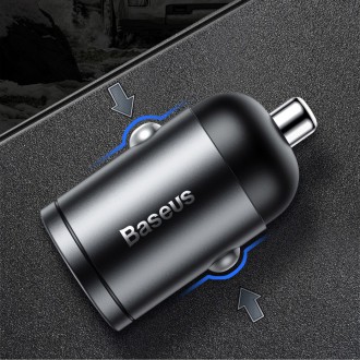 Baseus Tiny Star mini chytrá USB nabíječka do auta 30W Quick Charge 3.0 šedá (VCHX-A0G)