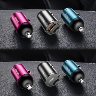 Baseus Tiny Star mini chytrá USB nabíječka do auta 30W Quick Charge 3.0 šedá (VCHX-A0G)