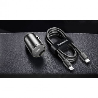 Baseus Tiny Star mini chytrá USB nabíječka do auta 30W Quick Charge 3.0 šedá (VCHX-A0G)