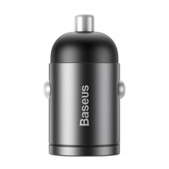 Baseus Tiny Star PPS mini chytrá nabíječka do auta USB Type C 30W Quick Charge 3.0 PD 3.0 šedá (VCHX-B0G)
