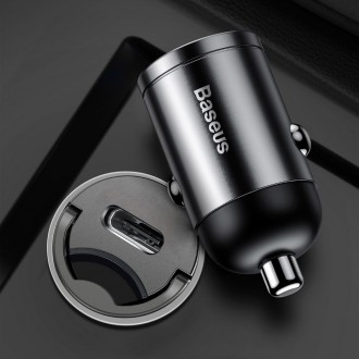 Baseus Tiny Star PPS mini chytrá nabíječka do auta USB Type C 30W Quick Charge 3.0 PD 3.0 šedá (VCHX-B0G)