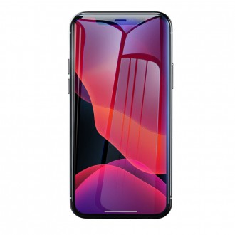 Baseus Glass 0,3 mm 9H Anti-bluelight iPhone 11 Pro Max / iPhone XS Max + polohovač (SGAPIPH65-LF02)