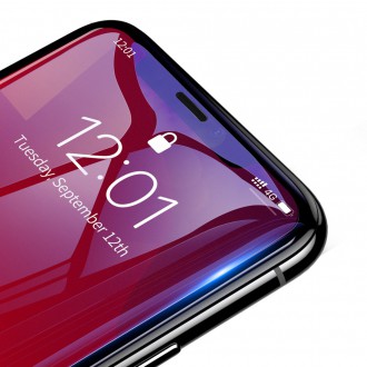 Baseus Glass 0,3 mm 9H Anti-bluelight iPhone 11 Pro Max / iPhone XS Max + polohovač (SGAPIPH65-LF02)