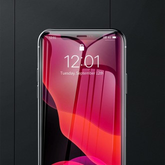 Baseus Glass 0,3 mm 9H Anti-bluelight iPhone 11 Pro Max / iPhone XS Max + polohovač (SGAPIPH65-LF02)