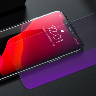 Baseus Glass 0,3 mm 9H Anti-bluelight iPhone 11 Pro Max / iPhone XS Max + polohovač (SGAPIPH65-LF02)