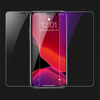 Baseus Glass 0,3 mm 9H Anti-bluelight iPhone 11 Pro Max / iPhone XS Max + polohovač (SGAPIPH65-LF02)