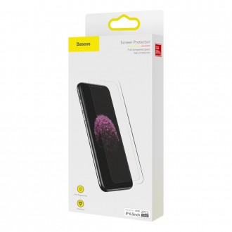 Baseus Glass 0,3 mm 9H Anti-bluelight iPhone 11 Pro Max / iPhone XS Max + polohovač (SGAPIPH65-LF02)