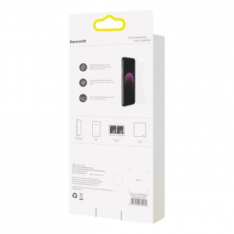 Baseus Glass 0,3 mm 9H Anti-bluelight iPhone 11 Pro Max / iPhone XS Max + polohovač (SGAPIPH65-LF02)