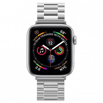 Spigen MODERN FIT BAND Apple Watch 4 / 5 / 6 / 7 / 8 / SE (42 / 44 / 45MM) STŘÍBRNÉ
