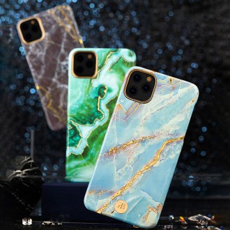 Elegantní kryt pouzdra Kingxbar Marble Series s mramorovým potiskem pro iPhone 11 Pro Max bílá a modrá