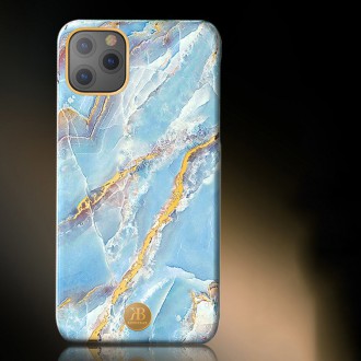 Elegantní kryt pouzdra Kingxbar Marble Series s mramorovým potiskem pro iPhone 11 Pro Max bílá a modrá