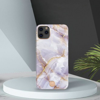 Elegantní kryt pouzdra Kingxbar Marble Series s mramorovým potiskem pro iPhone 11 Pro Max bílá a modrá