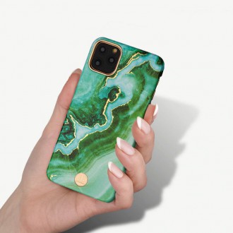 Elegantní kryt pouzdra Kingxbar Marble Series s mramorovým potiskem pro iPhone 11 Pro Max bílá a modrá