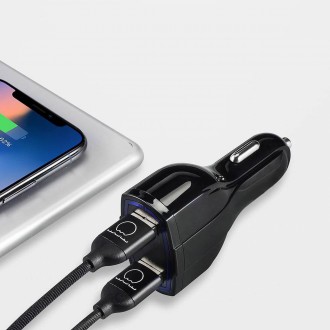 Wozinsky USB x2 a USB C nabíječka do auta černá (WCC-01)