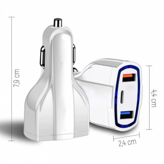 Wozinsky USB x2 a USB C nabíječka do auta černá (WCC-01)