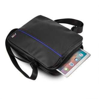 BMW BMTB8CAPNBK Taška na tablet 8&quot; černá/černá Carbon / Blue Stripe