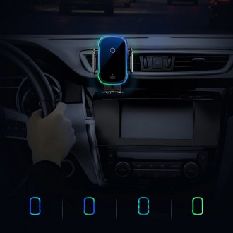 Baseus automatický elektrický držák do auta Qi bezdrátová nabíječka 15W černá (WXHW03-01)